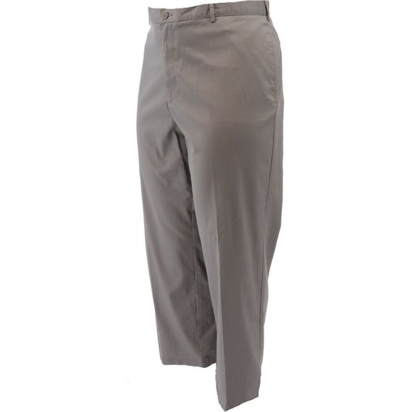 NWT LANDS' END MEN'S PLAIN FRONT BLEND CHINO PANTS GRAY 37 - Picture 2 of 8